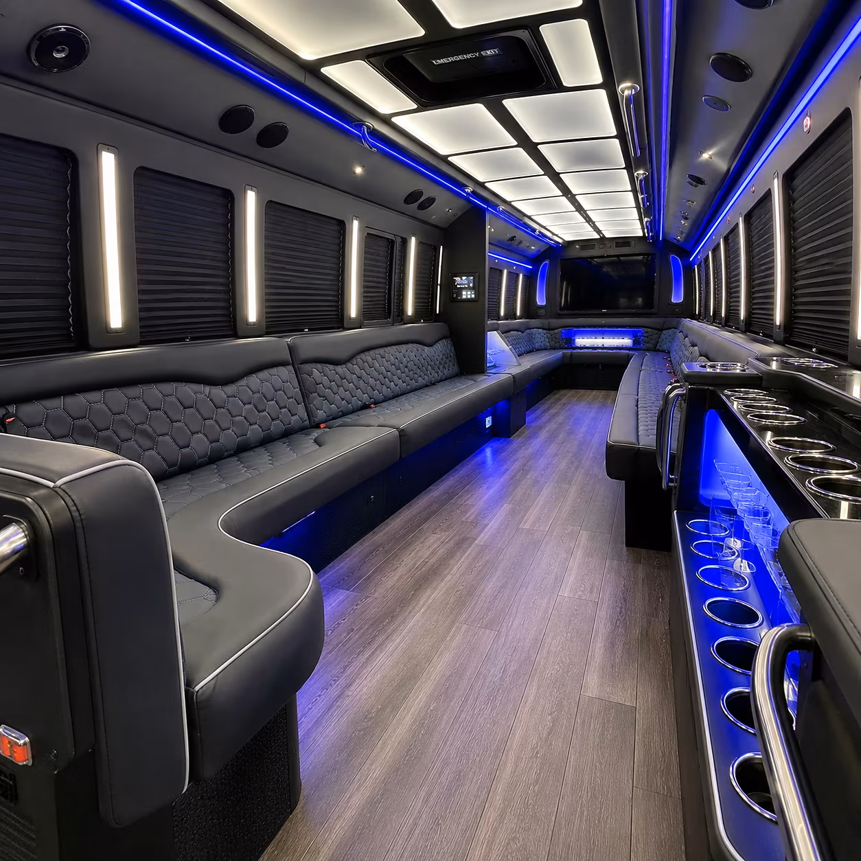 Reno Birthday, Sweet 16, & Quinceañera Transportation party bus interior