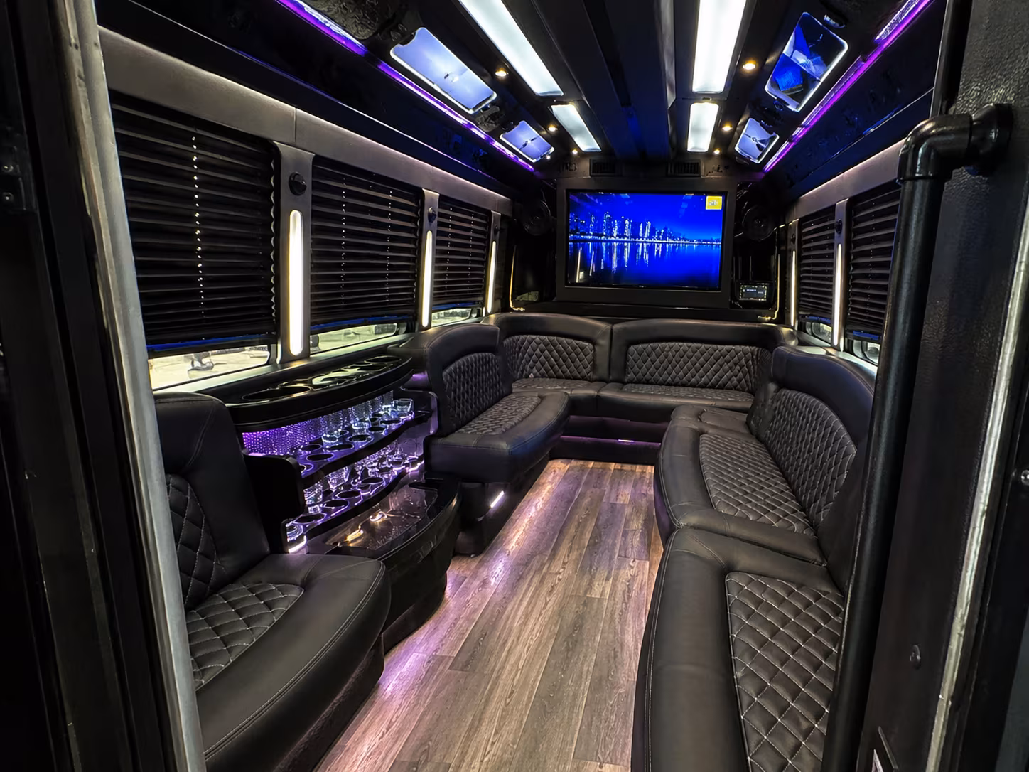 Reno Prom & Homecoming Transportation party bus interior