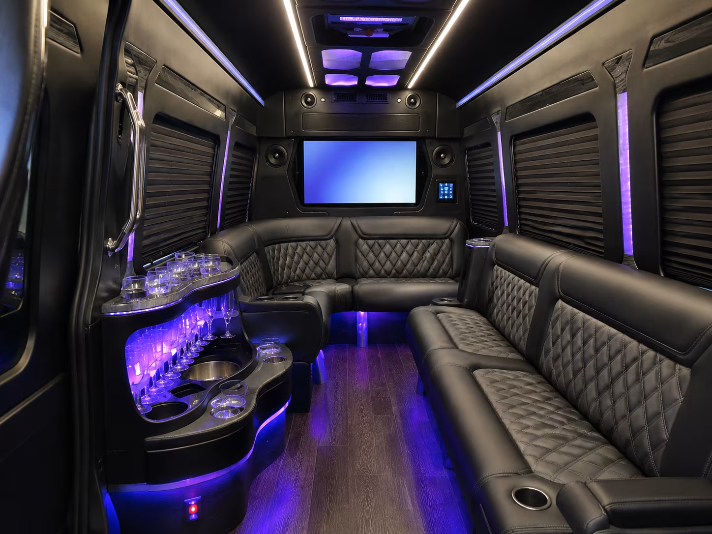 Reno School Event Transportation party bus interior