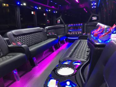 Roseville 15 Passenger Party Bus Interior