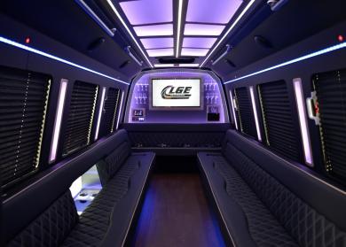 Roseville 18 Passenger Limo Bus Interior