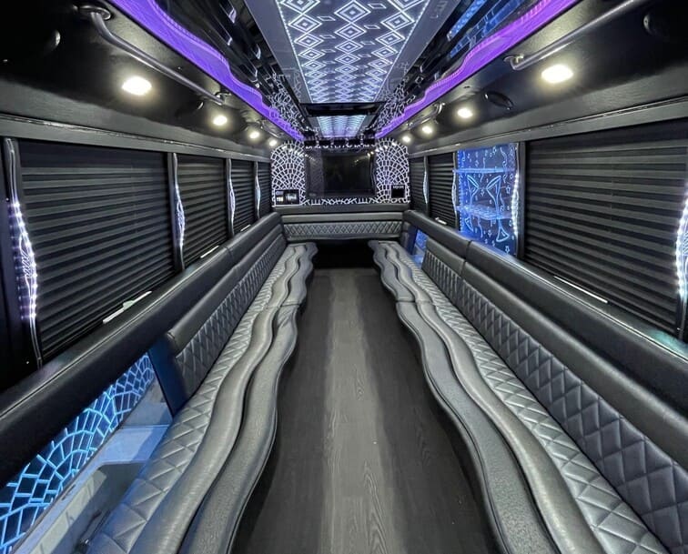 Paradise 30 Passenger Party Bus White Interior
