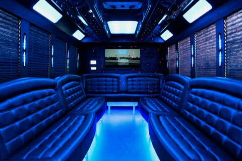 Roseville 36 Passenger Party Bus Interior